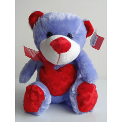 PELUCHE OURS COEUR - 33 cm