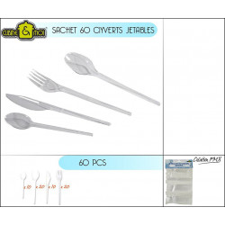 SACHET DE 60 COUVERTS JETABLES