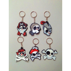PORTE CLES TETE DE MORT PIRATE