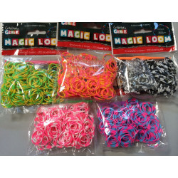 BRACELETS ELASTIQUES BICOLORES - x 200 