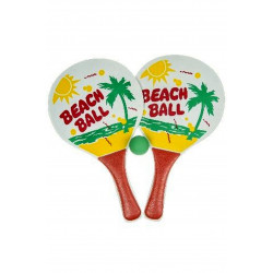 SET DE 2 RAQUETTES BEACH BALL EN BOIS