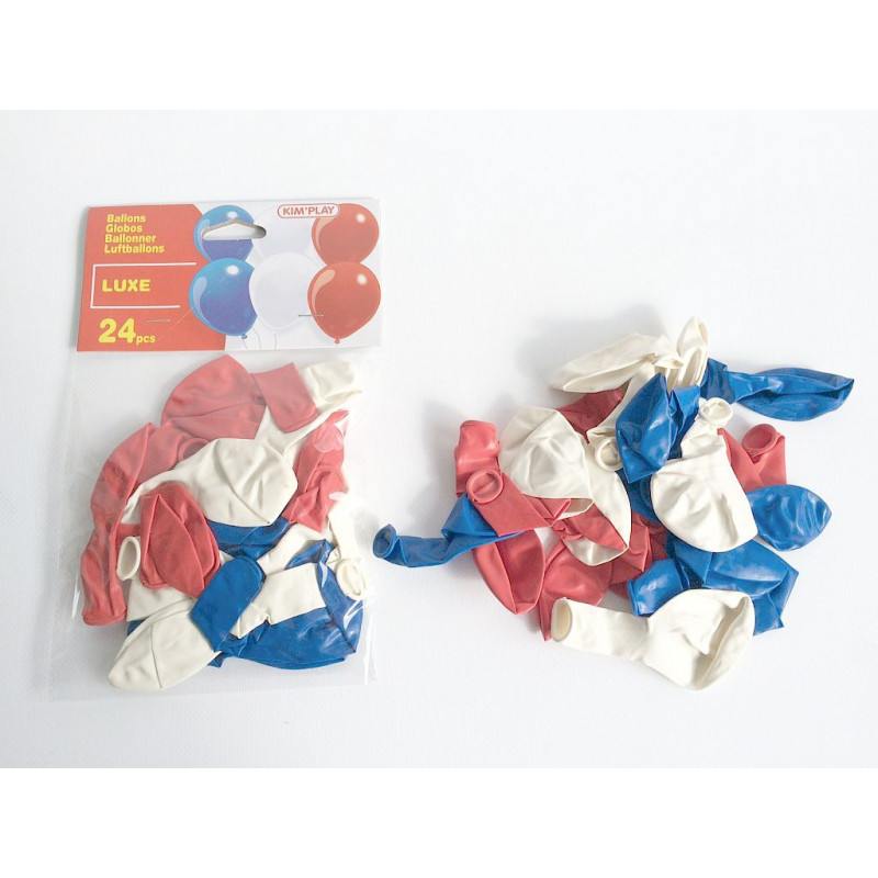 BALLONS LATEX A GONFLER BLEU BLANC ROUGE