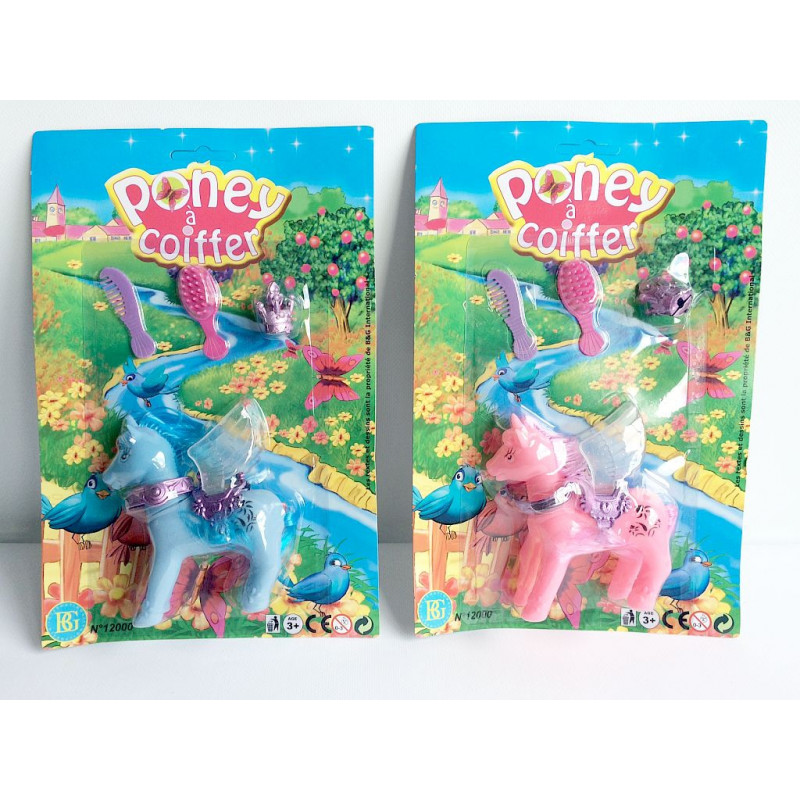 Poney 12 cm à coiffer avec accessoires