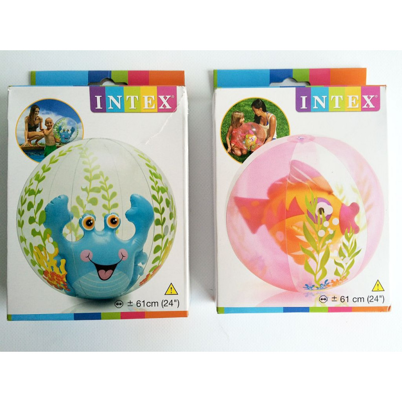 BALLON DE PLAGE 61 CM AVEC SUJET GONFLABLE