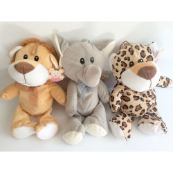 PELUCHE ANIMAUX SAUVAGE 28CM