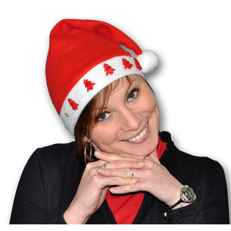 BONNET DE NOEL LUMINEUX SAPINS