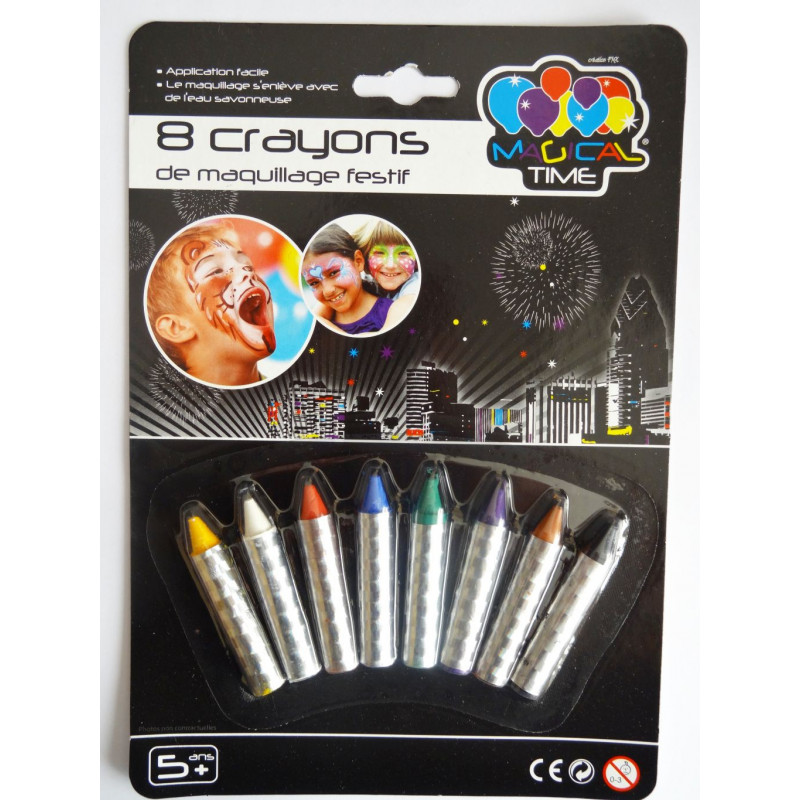 LOT DE 8 CRAYONS DE MAQUILLAGE FESTIF
