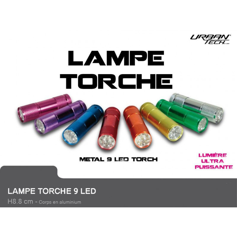 LAMPE TORCHE 9 LED 9 CM