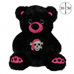 PELUCHE OURS NOIR TETE MORT 30CM
