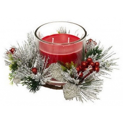 BOUGIE DECO FEUILLES NOEL...