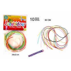 SACHET DE 10 BRUNS DE SCOUBIDOUS 80 CM