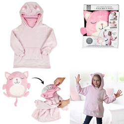 SWEAT A CAPUCHE ENFANT CHAT ROSE