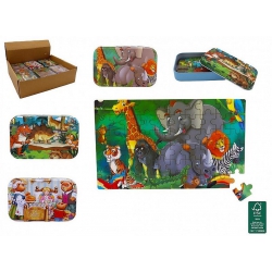 PUZZLE BOIS EN BOITE METAL 14X22 CM 60 PIECES