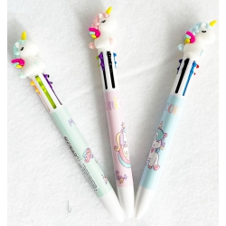 STYLO LICORNE 3D 6 COULEURS 16 CM