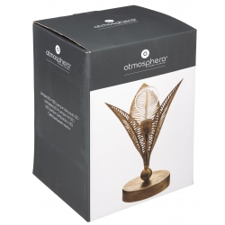 LAMPE LED FEUILLE METAL DORE HAUTEUR 25 CM
