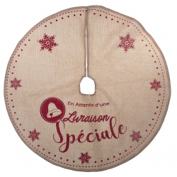 TAPIS DE SAPIN EN JUTE IMPRIMEE DIAMETRE 90 CM