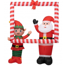 GONFLABLE CADRE PERE NOEL ET SON LUTIN 150*180 CM