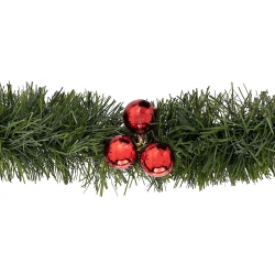 GUIRLANDE VERTE BOULES ROUGES 10*10*270 CM