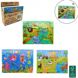 PUZZLE EN BOIS 60 PIECES  22.5X30 CM