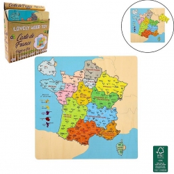 CARTE DE FRANCE PUZZLE BOIS 29.5X30 CM