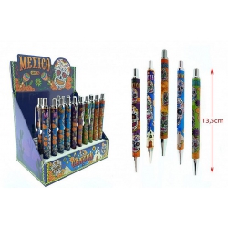 STYLO BILLE TETE DE MORT MEXICAINE
