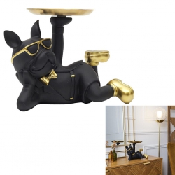 SCULTURE BULLDOG NOIR VIDE POCHE