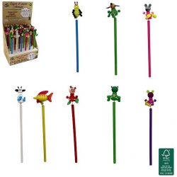 CRAYON PAPIER 23 CM ANIMAUX BOIS