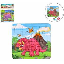 PUZZLE DINOSAURE 16 PCS  12.5X12 CM