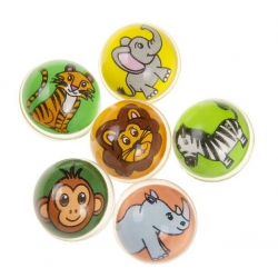BALLE REBONDISSANTE ANIMAUX DU ZOO 32MM