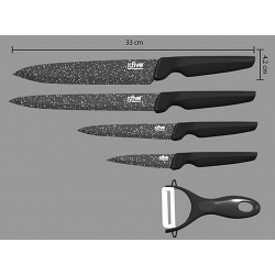 COFFRET DE 5 COUTEAUX INOX
