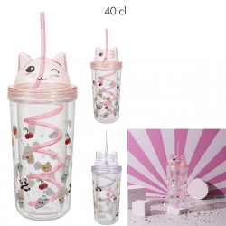 MUG DE TRANSPORT CHAT KAWAII 40 CL