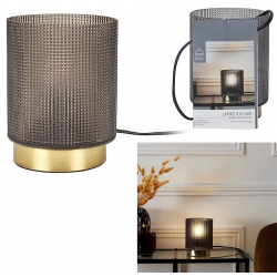 LAMPE A POSER VERRE EMBOSSE NOIR