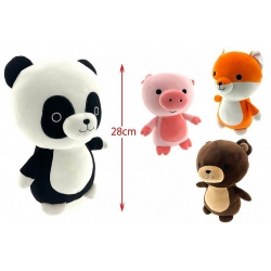 PELUCHE ANIMAL 28 CM 4 ASSORTIS