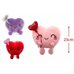 PELUCHE COEUR 23 CM 3 COLORIS ASSORTIS KAWAII