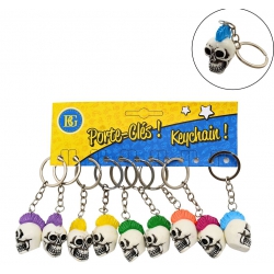 PORTE CLES TETE DE MORT CRETE 4 CM