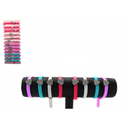 BRACELET SILICONE AVEC COEUR STRASS