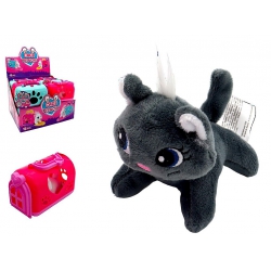 COFFRET CAGE PELUCHE LAPIN OU CHAT 12 CM