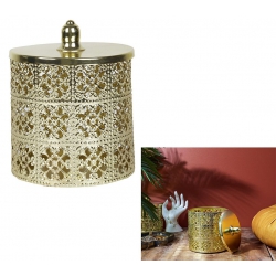 BOITE DECO DOREE AVEC COUVERCLE 13.5 CM