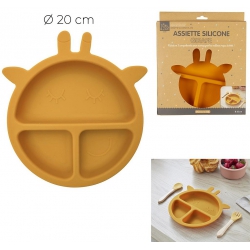 ASSIETTE SILICONE GIRAFE 23*20 CM