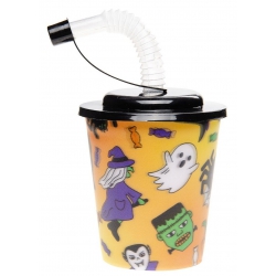 GOBELET 3D HALLOWEEN AVEC PAILLE ET COUVERCLE