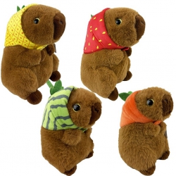 PELUCHE CAPYBARA 15 CM AVEC BONNET FRUIT