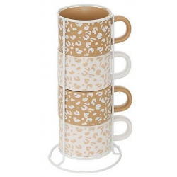 COFFRET RACK 4 MUGS LEOPARDI 20 CL