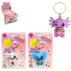 PORTE CLE PVC KAWAII AXOLOTL 4.5 CM