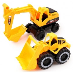 SACHET DE 2 ENGINS DE CHANTIERS ROUES LIBRES