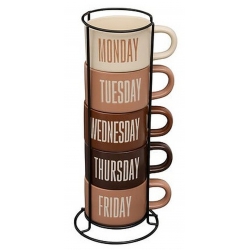RACK 5 MUGS BREAK TIME 19 CL
