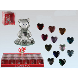 OURS EN VERRE COEUR 4.5 CM