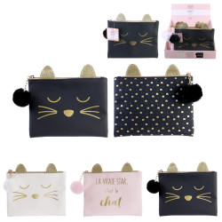 POCHETTE TROUSSE CHAT 15X18 CM