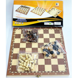 COFFRET DE JEUX EN BOIS 3 EN 1