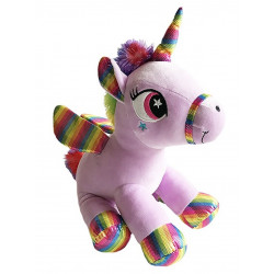 PELUCHE LICORNE ASSISE 21 CM