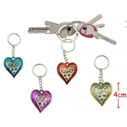 PORTE-CLE COEUR LOVE METAL